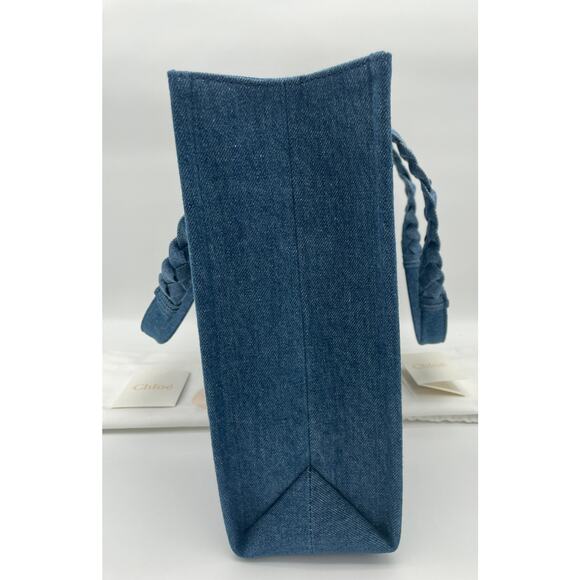 $2K BRAND NEW CHLOE LARGE WOODY DENIM SUMMER TOTE BAG NWT AUTHENTIC - Picture 9 of 16